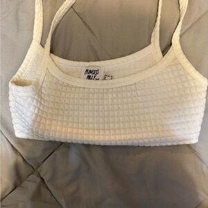 Princess Polly Cream Quilted Crop Top